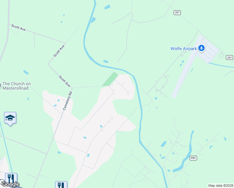 map of restaurants, bars, coffee shops, grocery stores, and more near 6407 Crestridge Street in Manvel