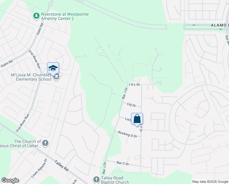 map of restaurants, bars, coffee shops, grocery stores, and more near 4102 Gage Crossing in San Antonio