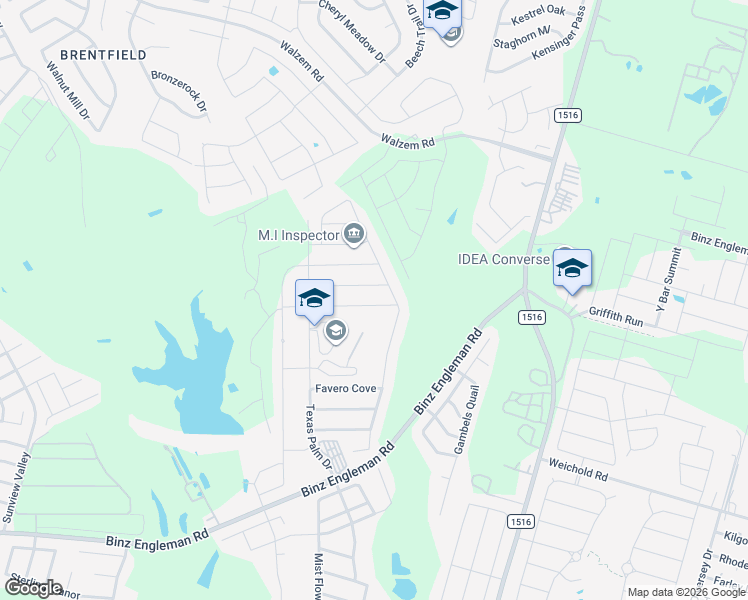 map of restaurants, bars, coffee shops, grocery stores, and more near 8523 Terlingua Cove in Converse