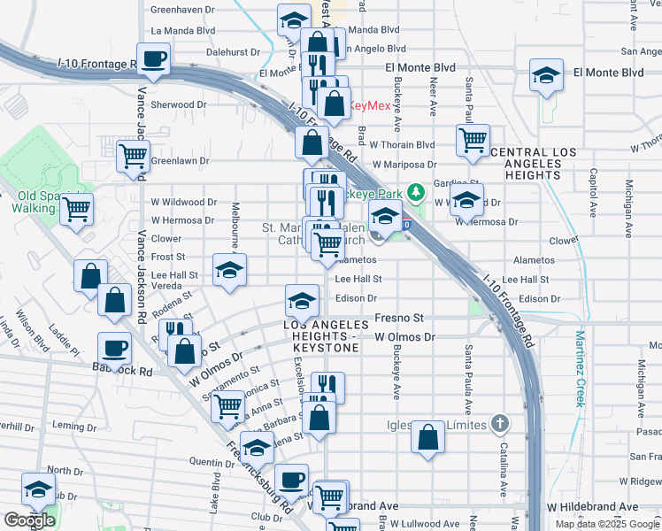 map of restaurants, bars, coffee shops, grocery stores, and more near 1618 West Avenue in San Antonio