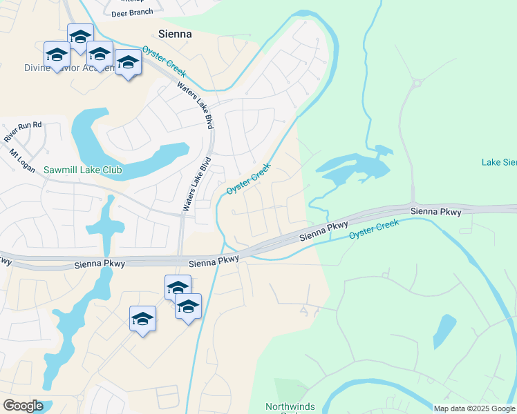 map of restaurants, bars, coffee shops, grocery stores, and more near 2203 Jasper Point in Sienna Plantation