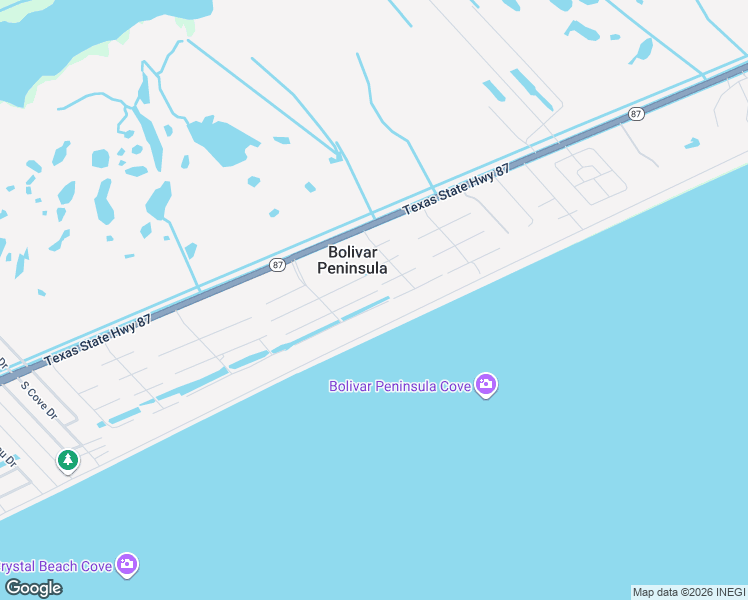 map of restaurants, bars, coffee shops, grocery stores, and more near 3328 Prides Way in Galveston