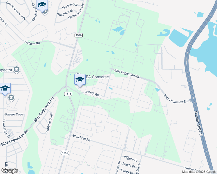 map of restaurants, bars, coffee shops, grocery stores, and more near 5218 Y Bar Summit in Converse
