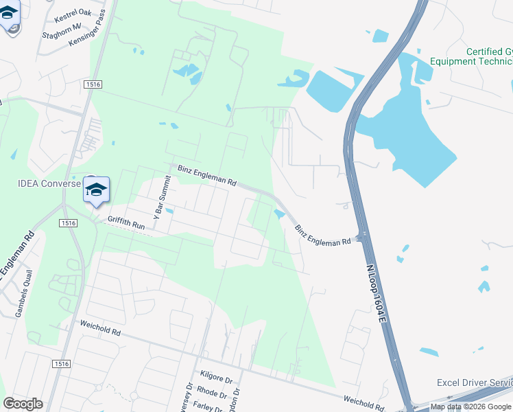 map of restaurants, bars, coffee shops, grocery stores, and more near 5147 Papalote Garden in Converse