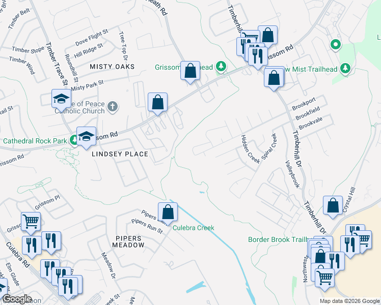 map of restaurants, bars, coffee shops, grocery stores, and more near 7455 Saddle Bend Drive in San Antonio