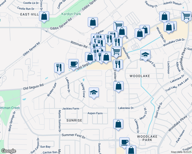 map of restaurants, bars, coffee shops, grocery stores, and more near 6439 Pelican Coral in San Antonio