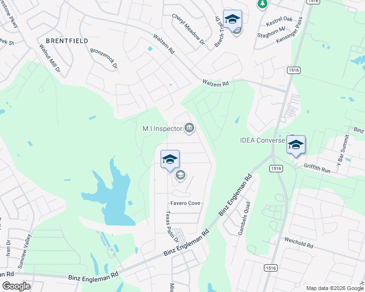 map of restaurants, bars, coffee shops, grocery stores, and more near 8443 Amistad Cove in Converse