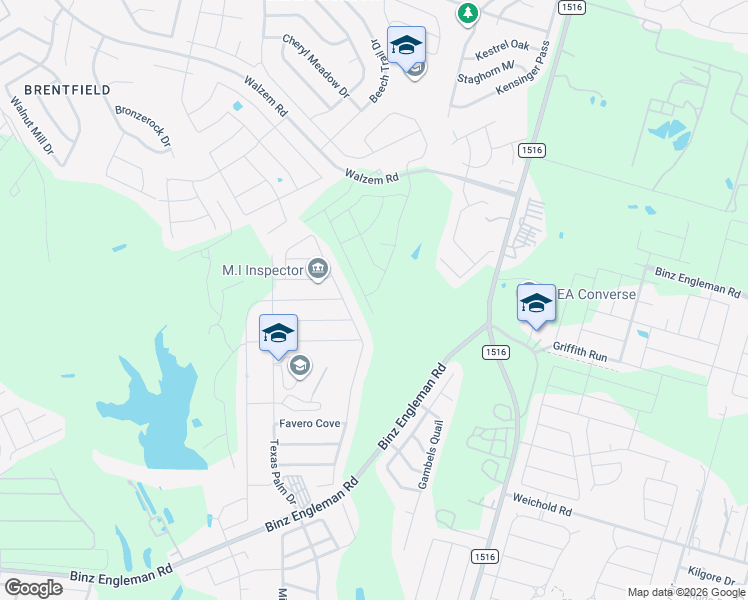 map of restaurants, bars, coffee shops, grocery stores, and more near 5110 Everett Loop in Converse
