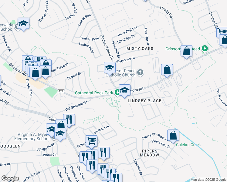 map of restaurants, bars, coffee shops, grocery stores, and more near 8006 Echo Wind Street in San Antonio