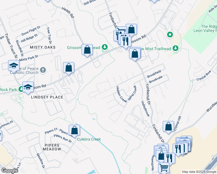 map of restaurants, bars, coffee shops, grocery stores, and more near 4706 Brook North Drive in San Antonio