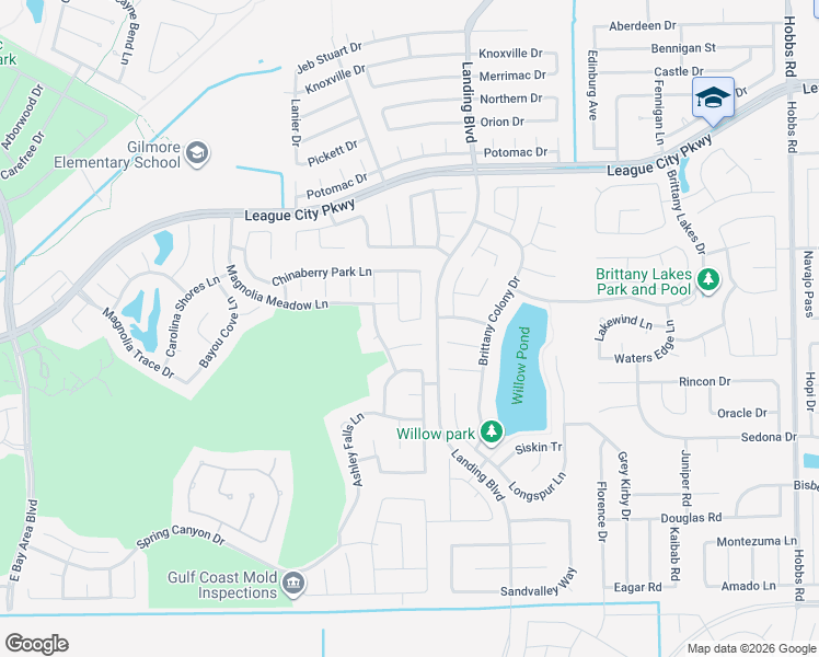 map of restaurants, bars, coffee shops, grocery stores, and more near 2604 Ivy Mist Court in League City