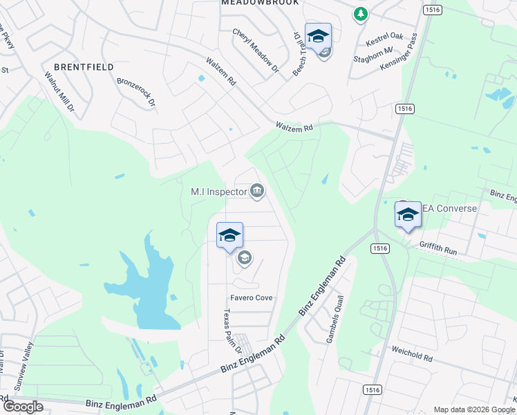 map of restaurants, bars, coffee shops, grocery stores, and more near 8519 Amistad Cove in Converse