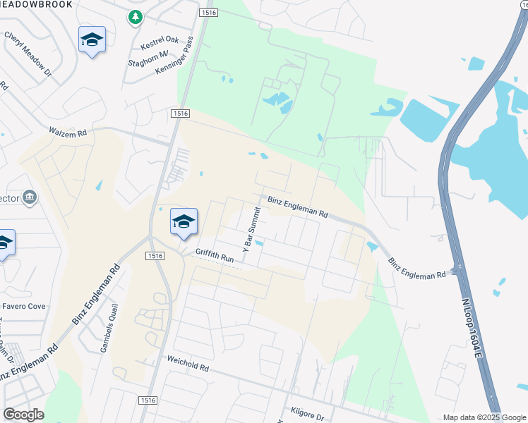 map of restaurants, bars, coffee shops, grocery stores, and more near 9012 Sumners Wise in Converse