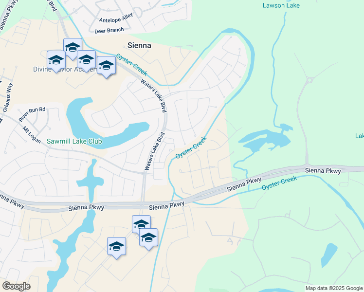 map of restaurants, bars, coffee shops, grocery stores, and more near 2203 Jasper Point in Sienna
