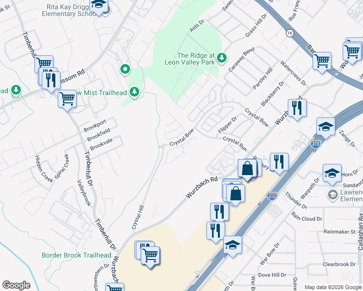 map of restaurants, bars, coffee shops, grocery stores, and more near 4823 Adkins Trail in San Antonio
