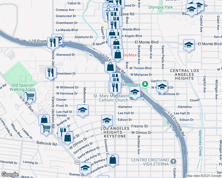map of restaurants, bars, coffee shops, grocery stores, and more near 2003 West Avenue in San Antonio