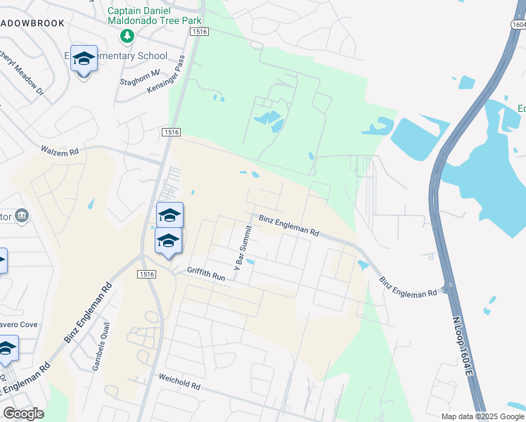 map of restaurants, bars, coffee shops, grocery stores, and more near 9012 Sumners Wise in Converse