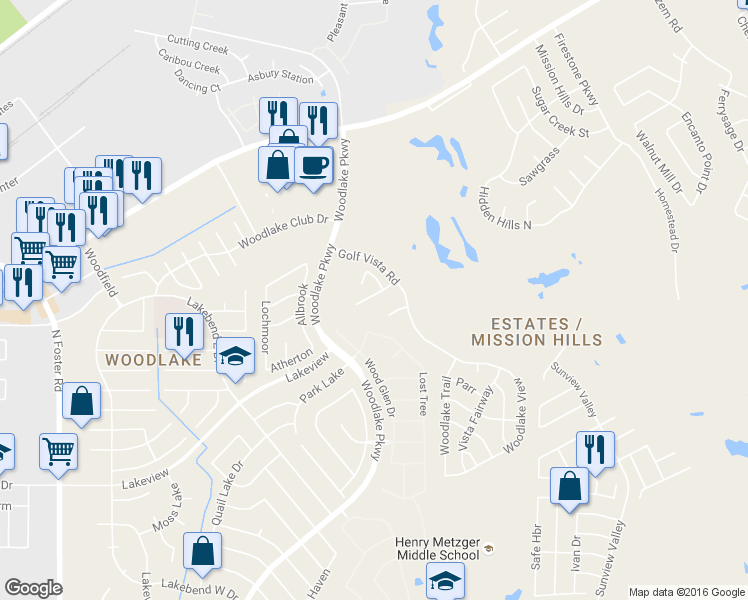 map of restaurants, bars, coffee shops, grocery stores, and more near 5731 Golf Heights in San Antonio
