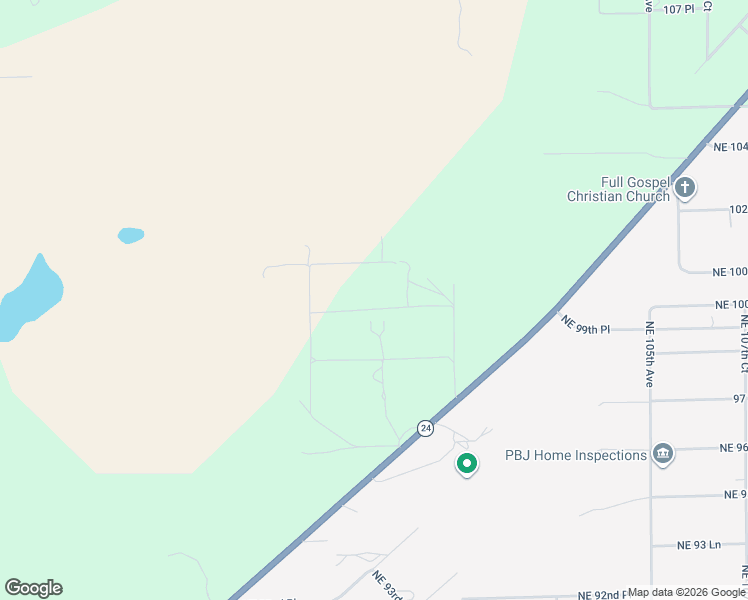 map of restaurants, bars, coffee shops, grocery stores, and more near 9830 Northeast 101st Street in Archer