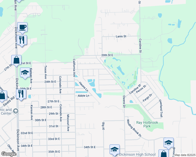 map of restaurants, bars, coffee shops, grocery stores, and more near 2121 Tulum Calle in Dickinson