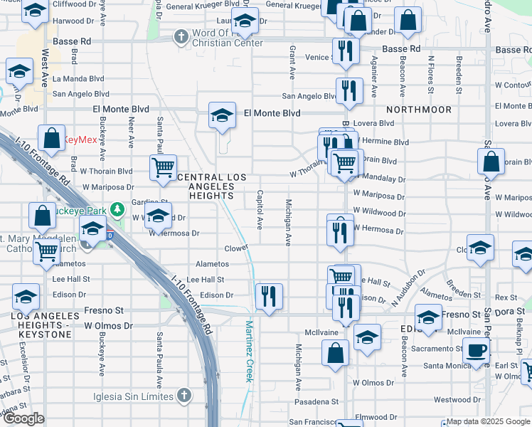 map of restaurants, bars, coffee shops, grocery stores, and more near 1026 West Wildwood in San Antonio
