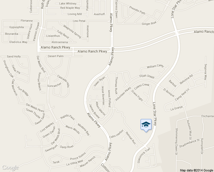 map of restaurants, bars, coffee shops, grocery stores, and more near 4611 Amos Pollard in San Antonio