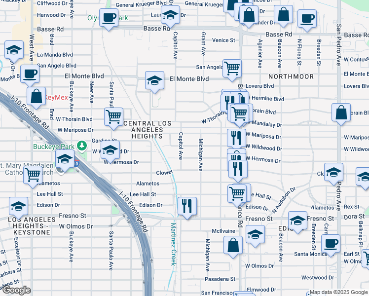 map of restaurants, bars, coffee shops, grocery stores, and more near 1026 West Wildwood in San Antonio