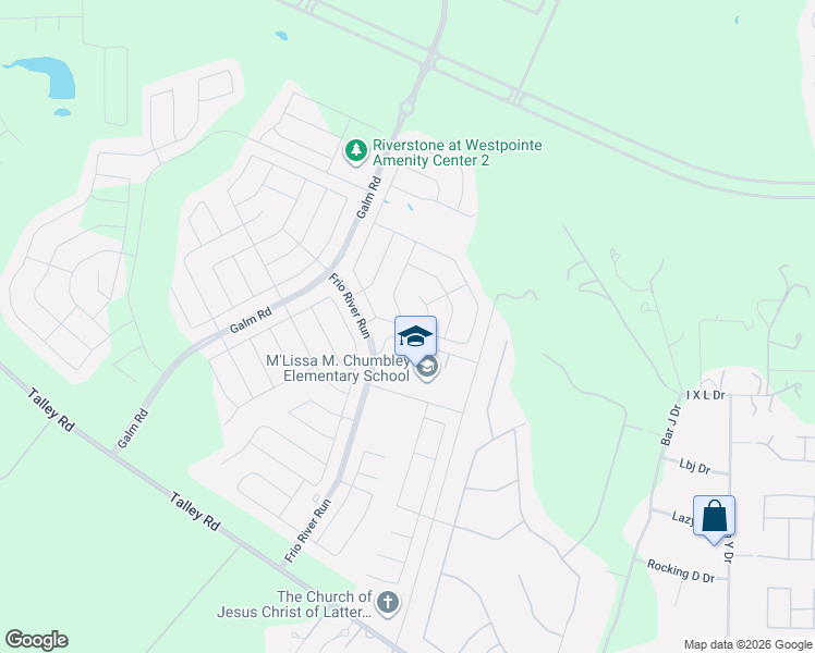 map of restaurants, bars, coffee shops, grocery stores, and more near Galm Road in San Antonio