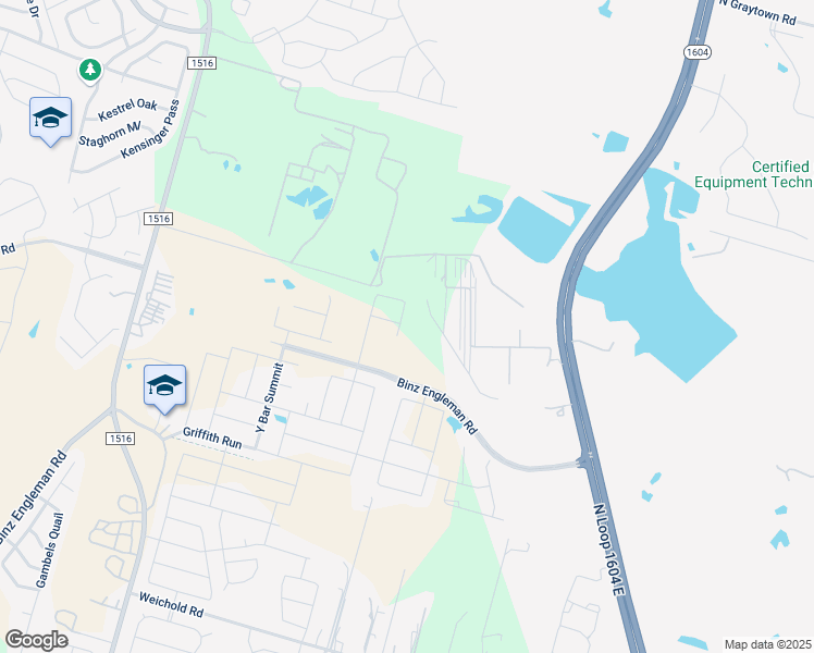 map of restaurants, bars, coffee shops, grocery stores, and more near 5880 Fm 1516 North in Converse