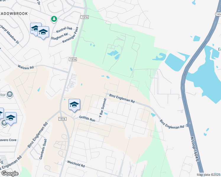 map of restaurants, bars, coffee shops, grocery stores, and more near 9012 Sumners Wise in Converse