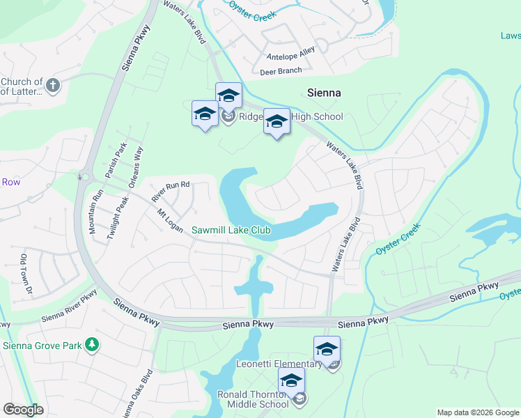map of restaurants, bars, coffee shops, grocery stores, and more near Mount Logan in Missouri City