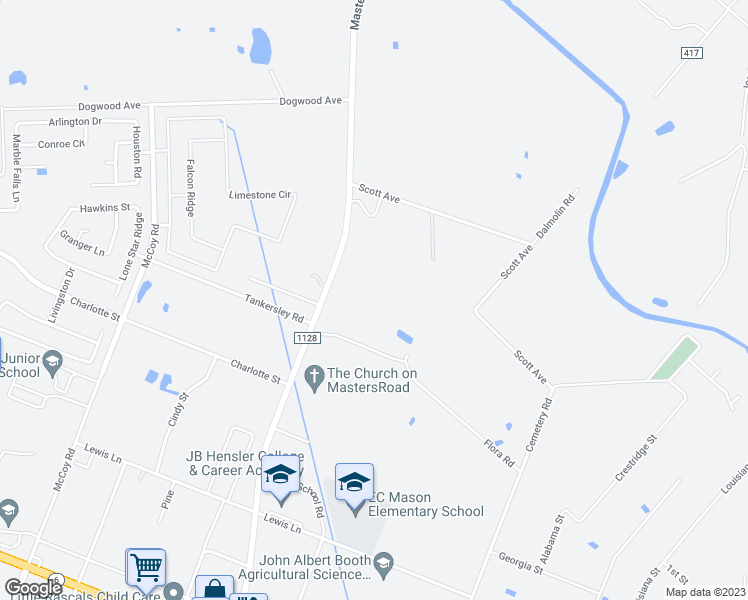 map of restaurants, bars, coffee shops, grocery stores, and more near 6631 Masters in Manvel