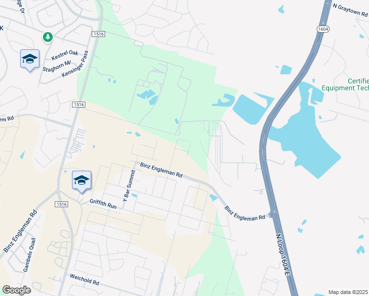 map of restaurants, bars, coffee shops, grocery stores, and more near 5880 Fm 1516 North in Converse