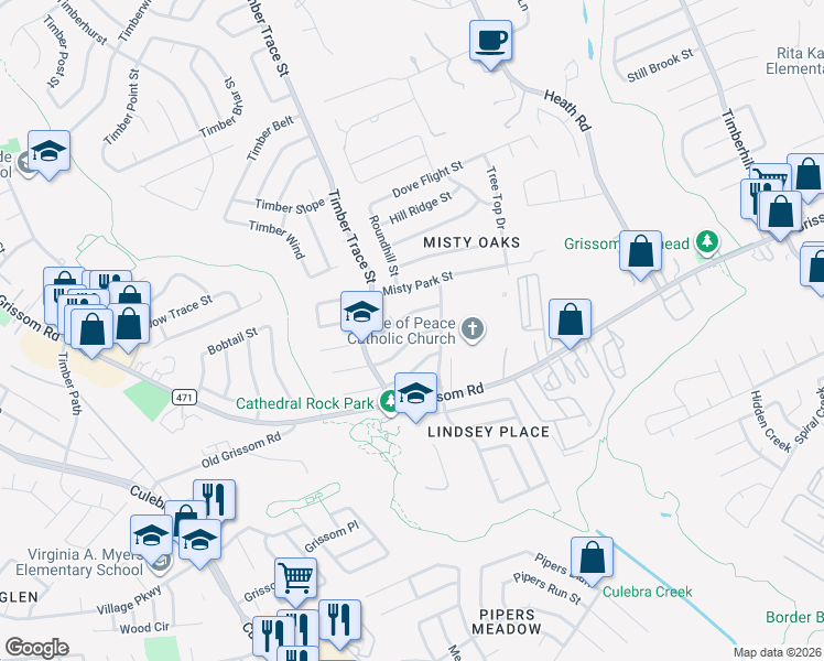 map of restaurants, bars, coffee shops, grocery stores, and more near 7922 Restless Wind Street in San Antonio