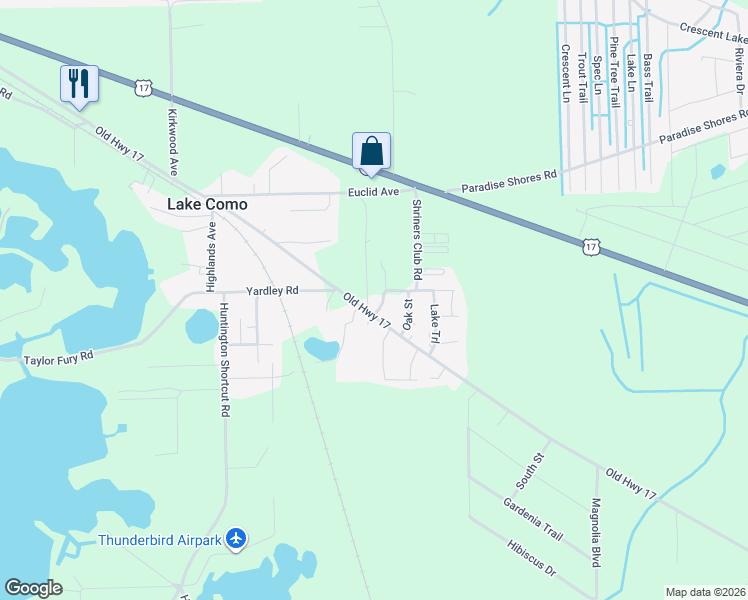 map of restaurants, bars, coffee shops, grocery stores, and more near 103 Center Avenue in Pomona Park