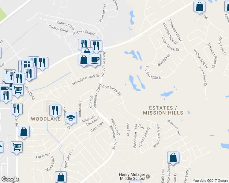 map of restaurants, bars, coffee shops, grocery stores, and more near 7306 Adaja River in San Antonio