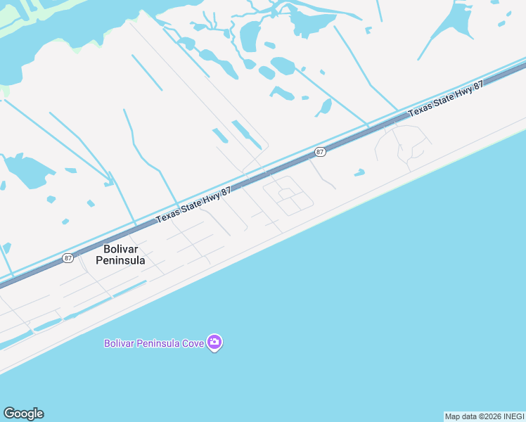 map of restaurants, bars, coffee shops, grocery stores, and more near 1682 Hamilton Avenue in Bolivar Peninsula