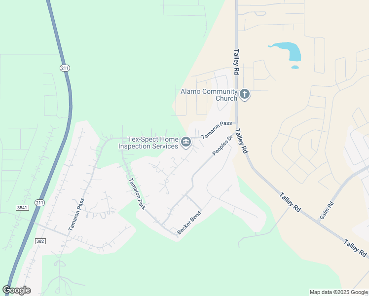 map of restaurants, bars, coffee shops, grocery stores, and more near 4615 Tamaron Ranch in San Antonio