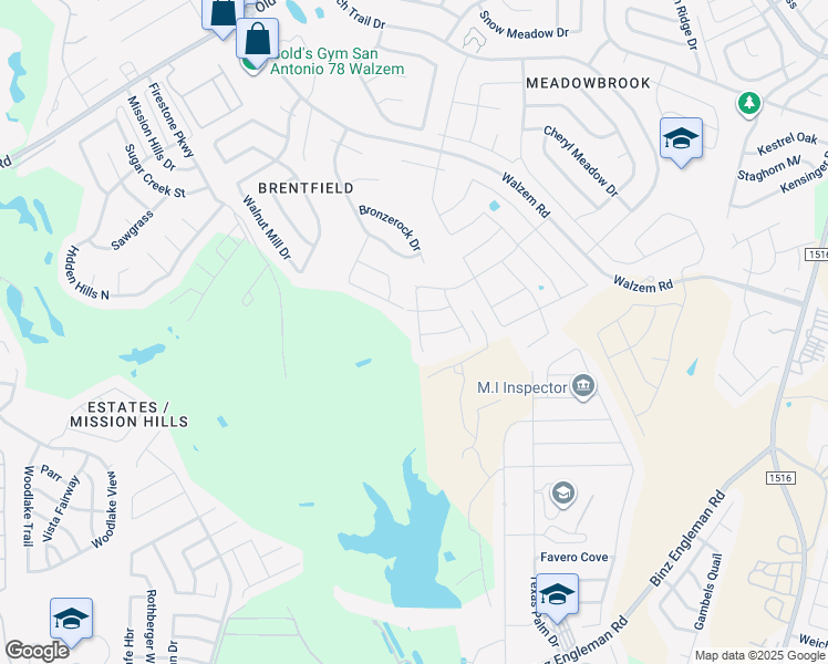 map of restaurants, bars, coffee shops, grocery stores, and more near 5611 Soothing Water in San Antonio