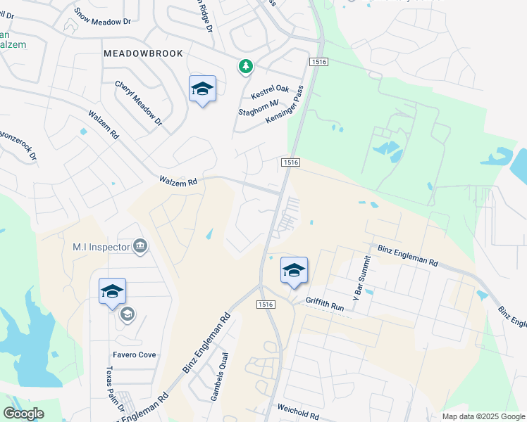 map of restaurants, bars, coffee shops, grocery stores, and more near 5691 Fm 1516 North in Converse