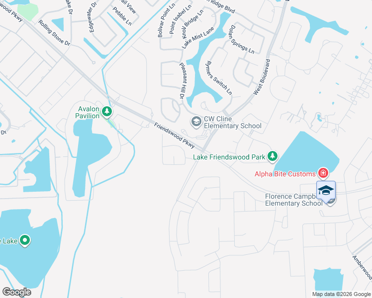 map of restaurants, bars, coffee shops, grocery stores, and more near 1601 Bristol Meadow Lane in Friendswood