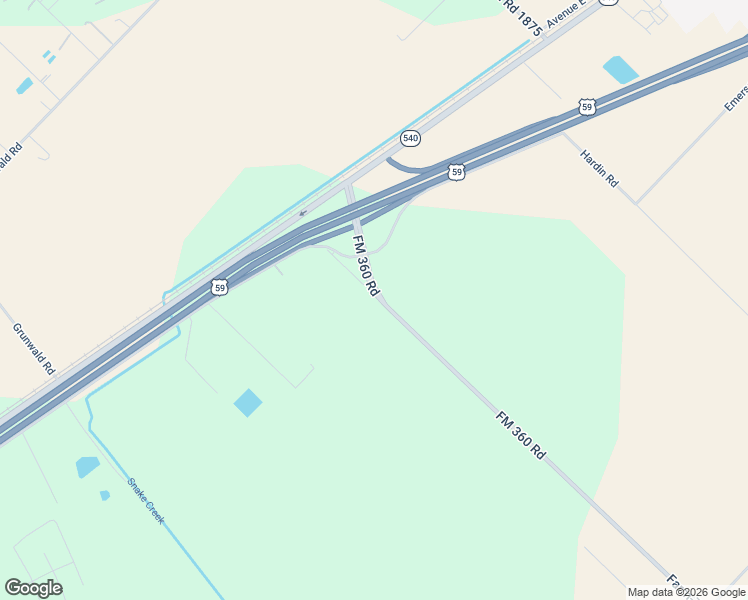 map of restaurants, bars, coffee shops, grocery stores, and more near 400 FM 360 Road in Beasley