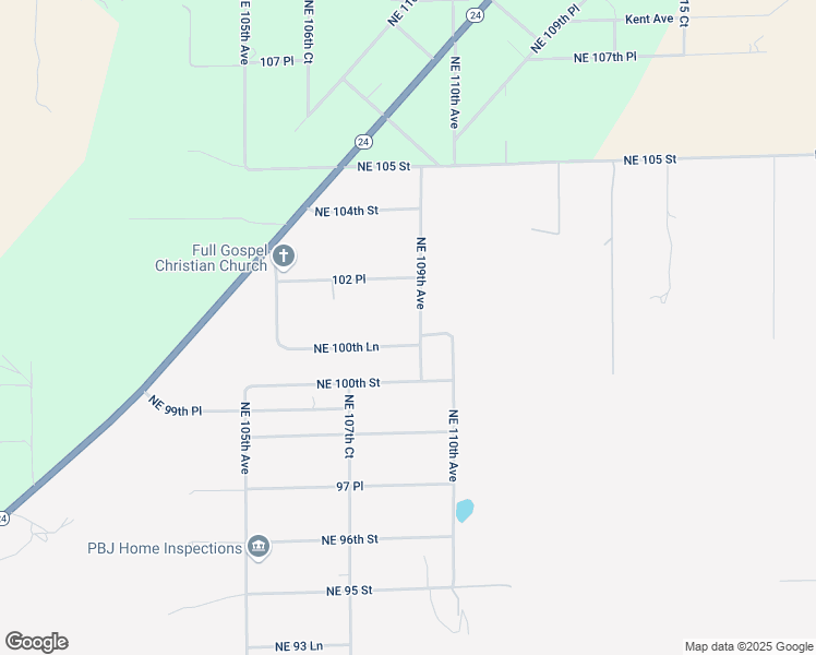 map of restaurants, bars, coffee shops, grocery stores, and more near 10150 Northeast 109th Avenue in Archer