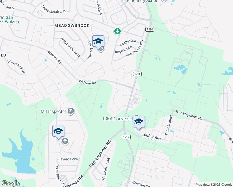 map of restaurants, bars, coffee shops, grocery stores, and more near 5691 Farm to Market 1516 in Converse