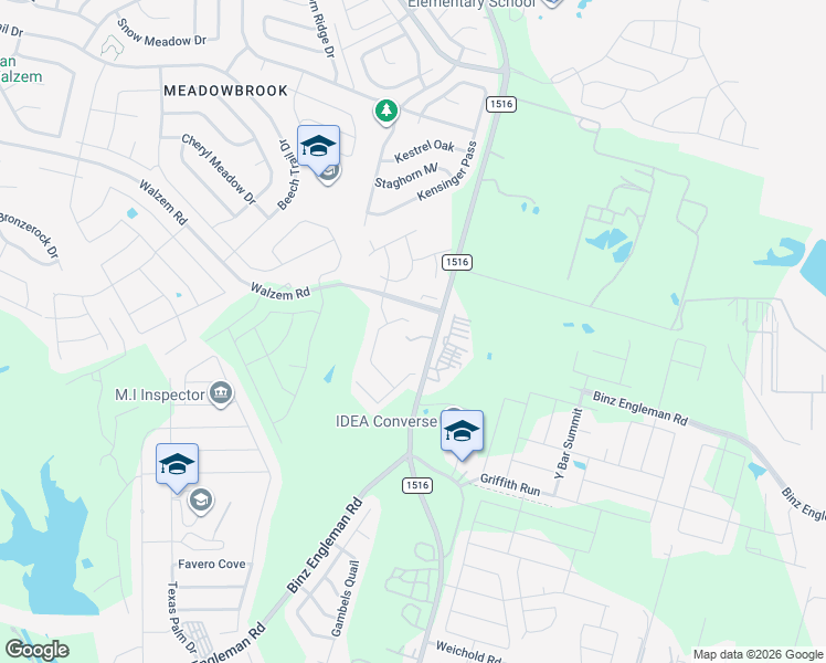 map of restaurants, bars, coffee shops, grocery stores, and more near 5691 Farm to Market 1516 in Converse