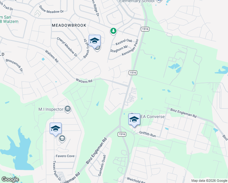 map of restaurants, bars, coffee shops, grocery stores, and more near 5691 Farm to Market 1516 in Converse
