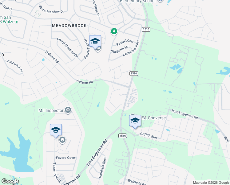 map of restaurants, bars, coffee shops, grocery stores, and more near 5691 Farm to Market 1516 in Converse