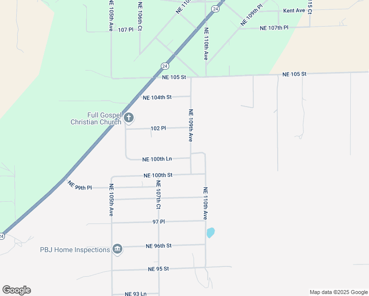 map of restaurants, bars, coffee shops, grocery stores, and more near 10150 Northeast 109th Avenue in Archer