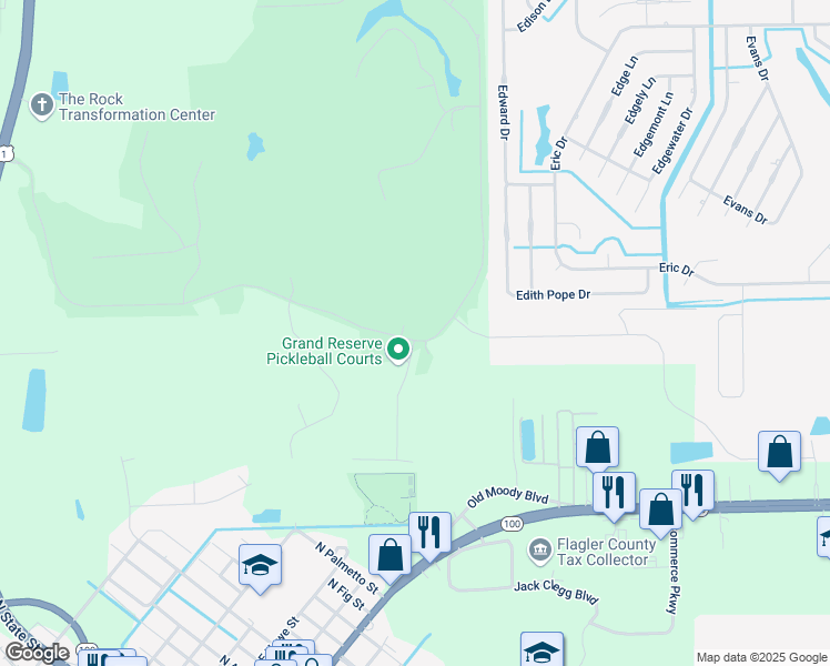 map of restaurants, bars, coffee shops, grocery stores, and more near 508 Grand Reserve Drive in Bunnell