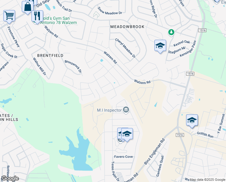 map of restaurants, bars, coffee shops, grocery stores, and more near 7950 South Fm 1516 in Converse
